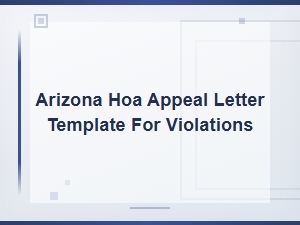 Arizona Hoa Violation Appeal Letter Template