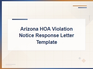 Arizona Hoa Violation Notice Response Letter Template