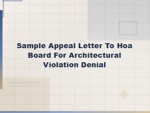 Sample Hoa Appeal Letter for Arizona Architectural Denials
