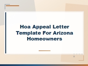 Arizona Hoa Appeal Letter Template for Homeowners