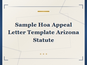 Arizona Hoa Appeal Letter Template for Hearings