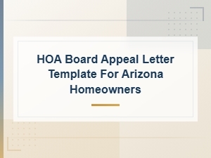 Arizona Hoa Appeal Letter Template for Homeowners